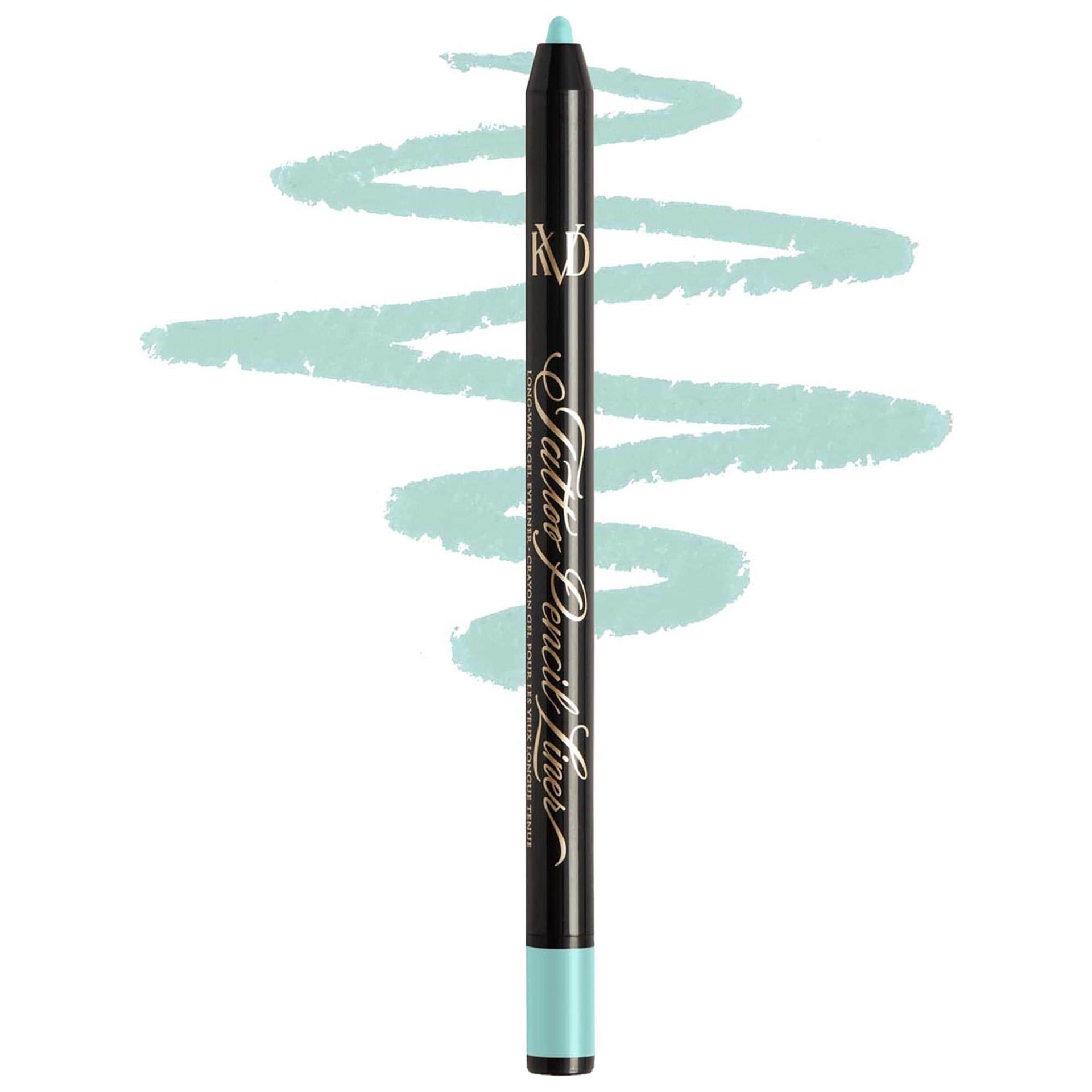 slide 1 of 6, KVD Beauty Tattoo Pencil Liner Waterproof Long-Wear Gel Eyeliner Jadeite Blue, 
