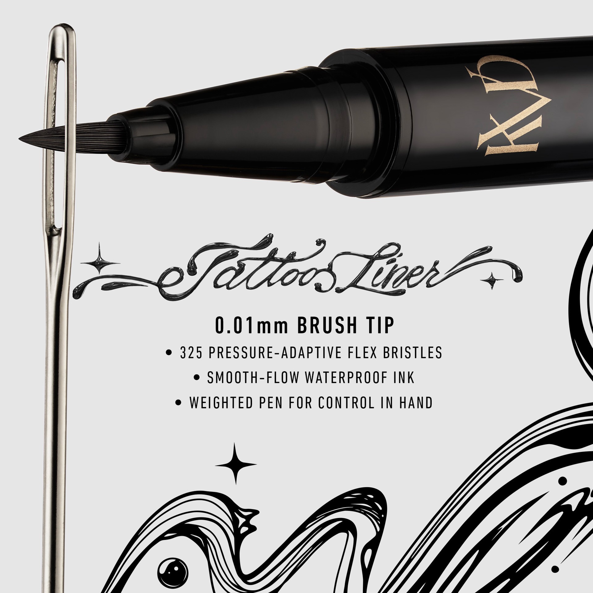 slide 3 of 7, KVD Beauty Tattoo Liner Vegan Waterproof Liquid Eyeliner Trooper Black, 