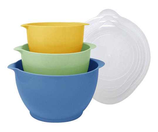 Gourmet Home Light Blue 3-Piece Mixing Bowl & Lid Set