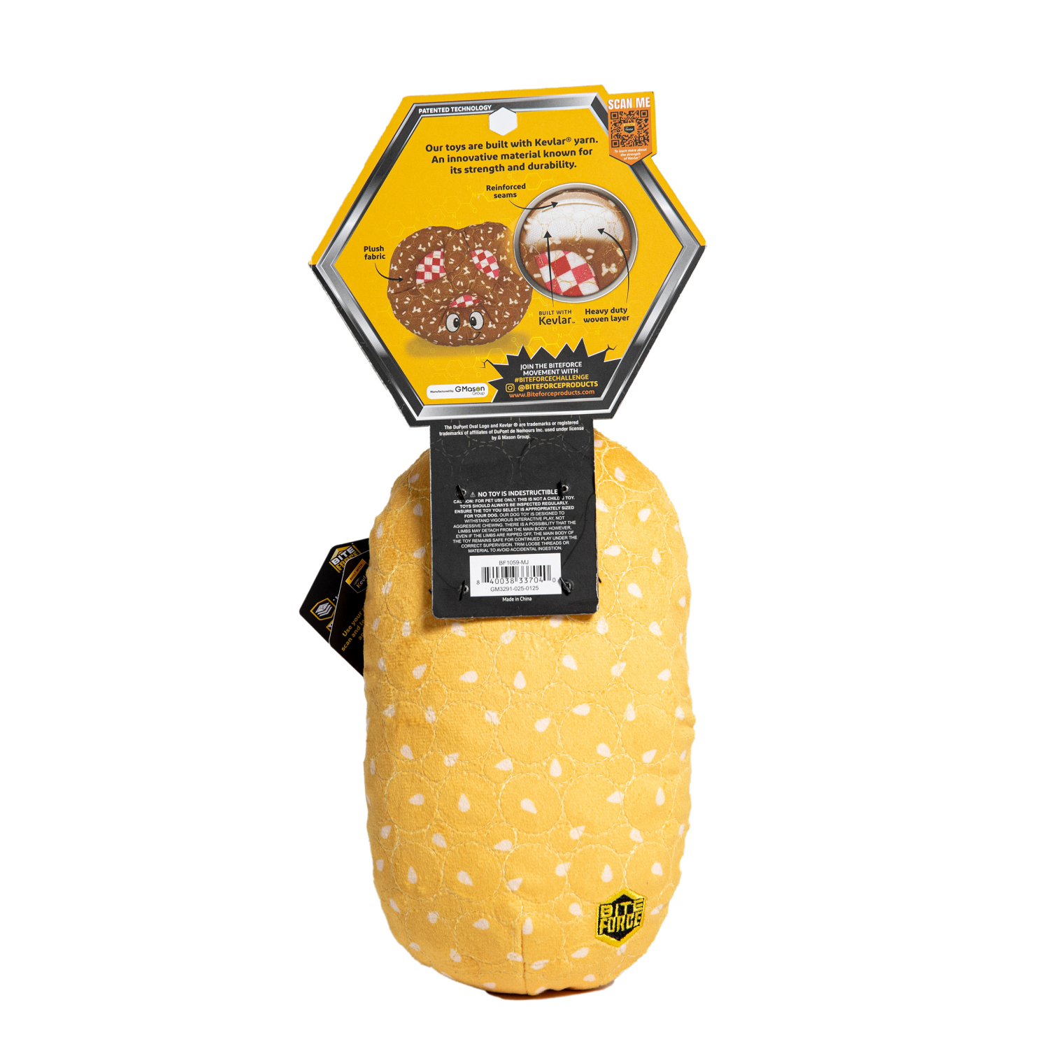 slide 2 of 6, Bite Force Built with Kevlar Tough Plush Hot Dog Dog Toy, 1 ct