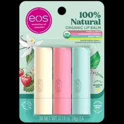 eos Organic 100% Natural Shea Lip Balm 3 - 0.14 oz Balms