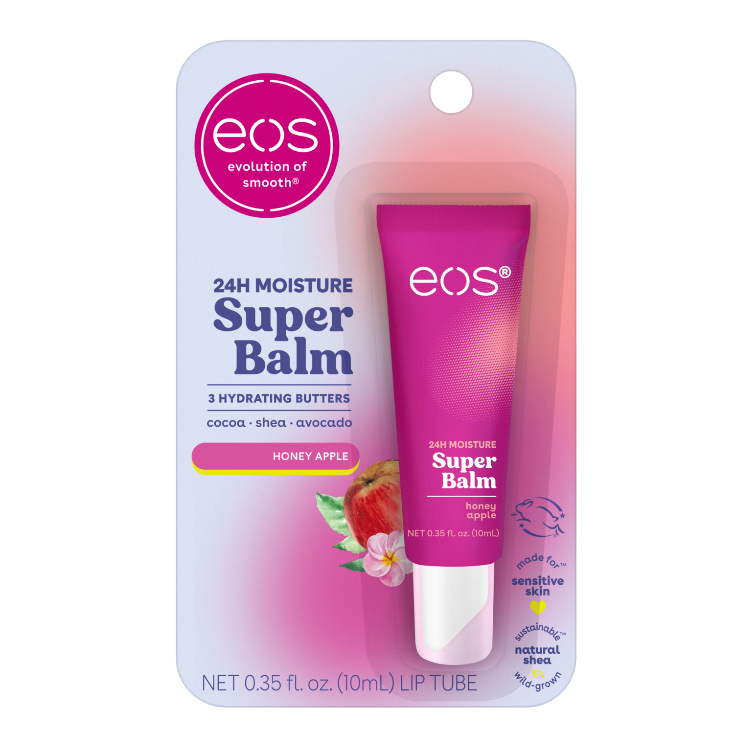 slide 1 of 7, eos 24H Moisture Honey Apple Super Balm 0.35 fl oz, 0.35 fl oz