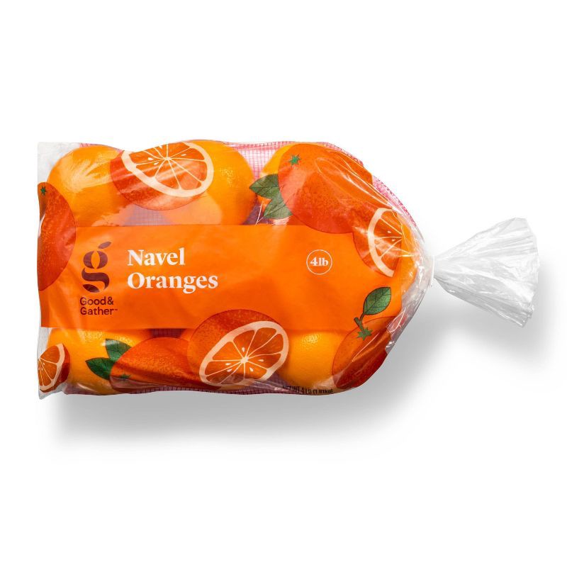 slide 1 of 4, Navel Oranges - 4lb Bag - Good & Gather™, 4 lb