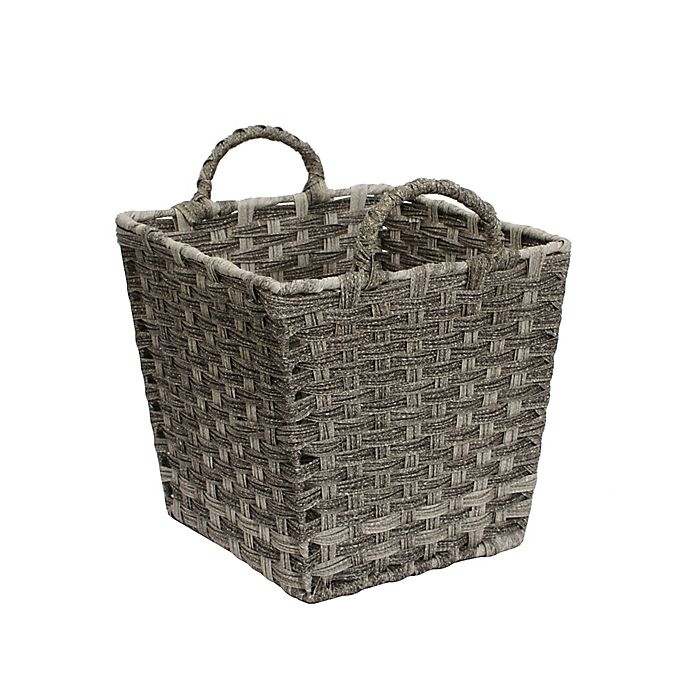 slide 2 of 2, Relaxed Living Woven Faux Rattan Storage Basket - Coffee, 1 ct