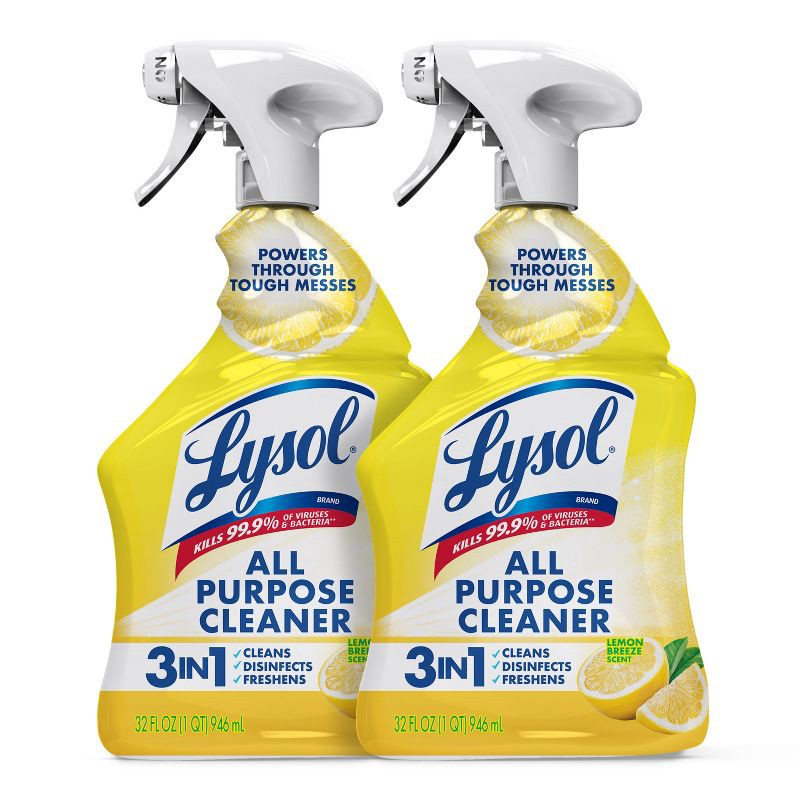 slide 1 of 8, Lysol Lemon Scent All Purpose Cleaner Trigger - 32 fl oz/2ct, 32 fl oz, 2 ct