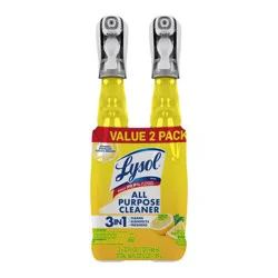 Lysol Lemon Scent All Purpose Cleaner Trigger - 32 fl oz/2ct: Aluminum-Free, Multi-Surface, Liquid, Disinfects