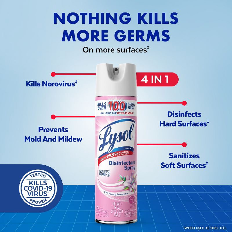 slide 2 of 11, Lysol Early Morning Breeze Disinfectant Spray - 19oz/2ct, 2 ct; 19 oz