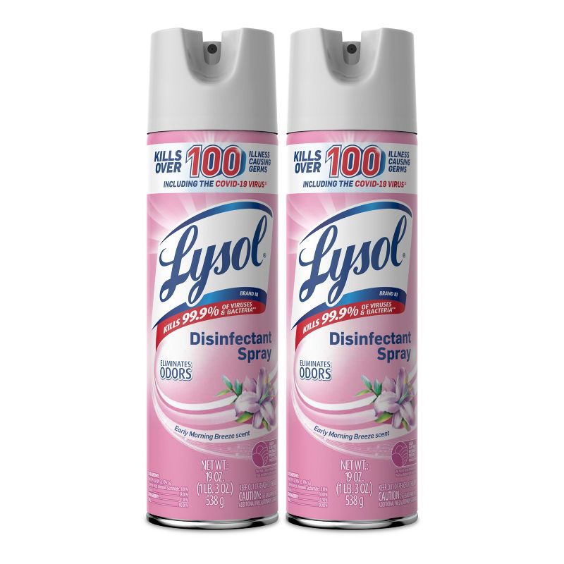 slide 1 of 12, Lysol Early Morning Breeze Disinfectant Spray - 19oz/2ct, 19 oz; 2 ct