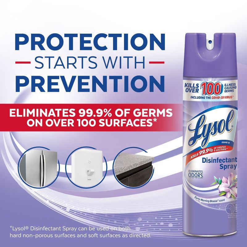 slide 10 of 11, Lysol Early Morning Breeze Disinfectant Spray - 19oz/2ct, 2 ct; 19 oz
