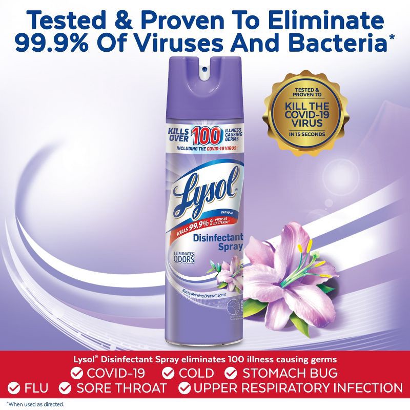 slide 11 of 11, Lysol Early Morning Breeze Disinfectant Spray - 19oz/2ct, 2 ct; 19 oz