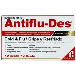 Chinoin Cold & Flu Antiflu-Des 12 Capsules