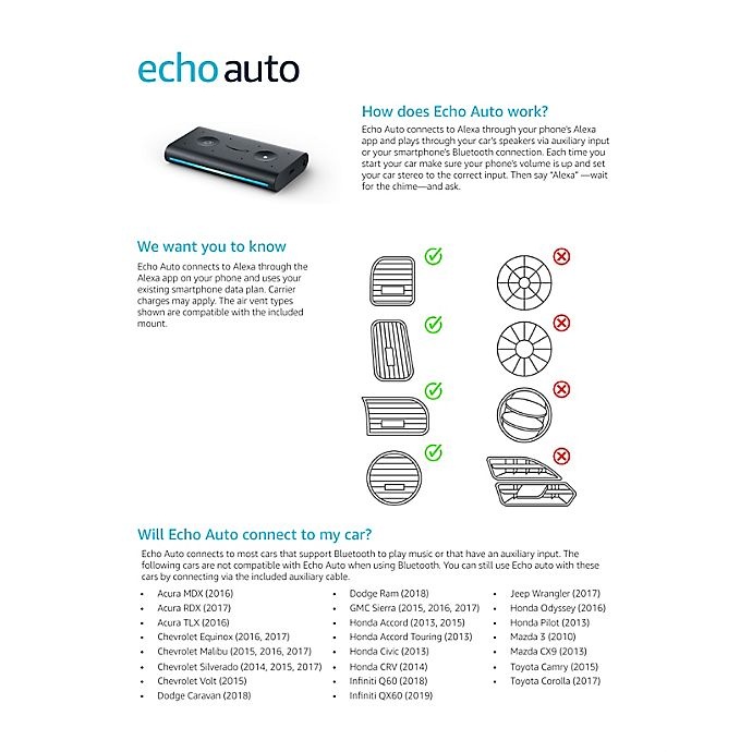 slide 6 of 6, Amazon Echo Auto - Black, 1 ct