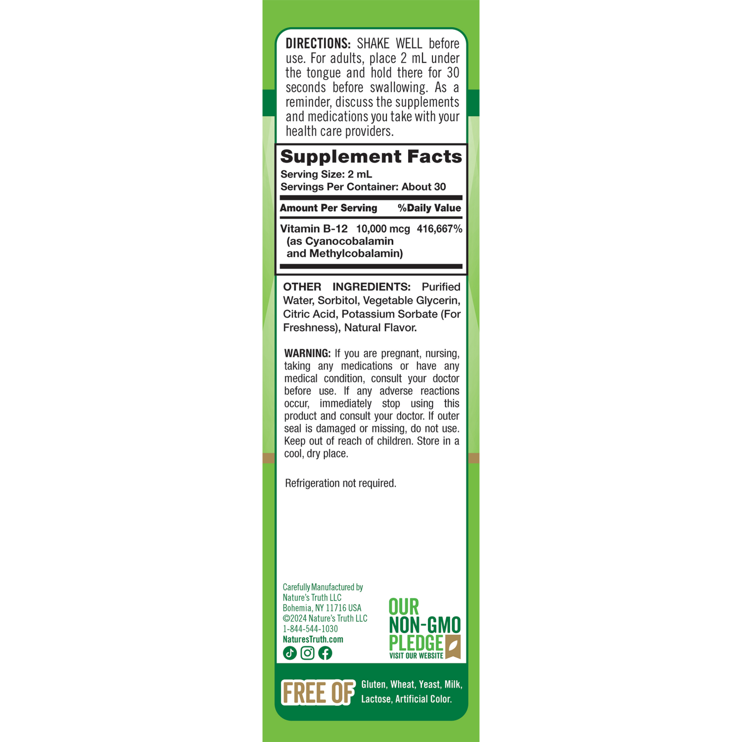 slide 3 of 4, Nature's Truth Vit B-12 10,000 mcg Sublingual Liquid 2 oz, 2 fl oz