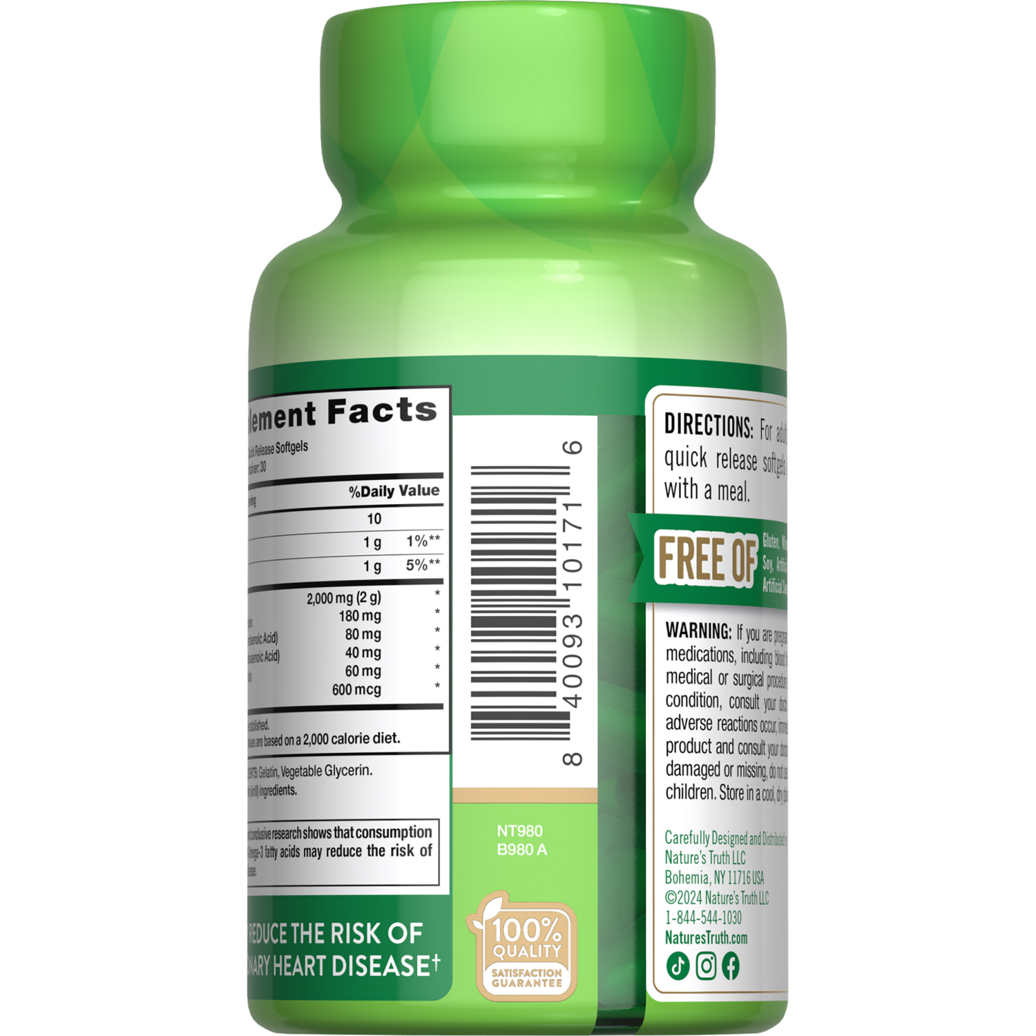 slide 3 of 4, Nature's Truth Softgels 1000 mg 100% Pure Red Krill Oil 60 Softgels 60 ea, 60 ct