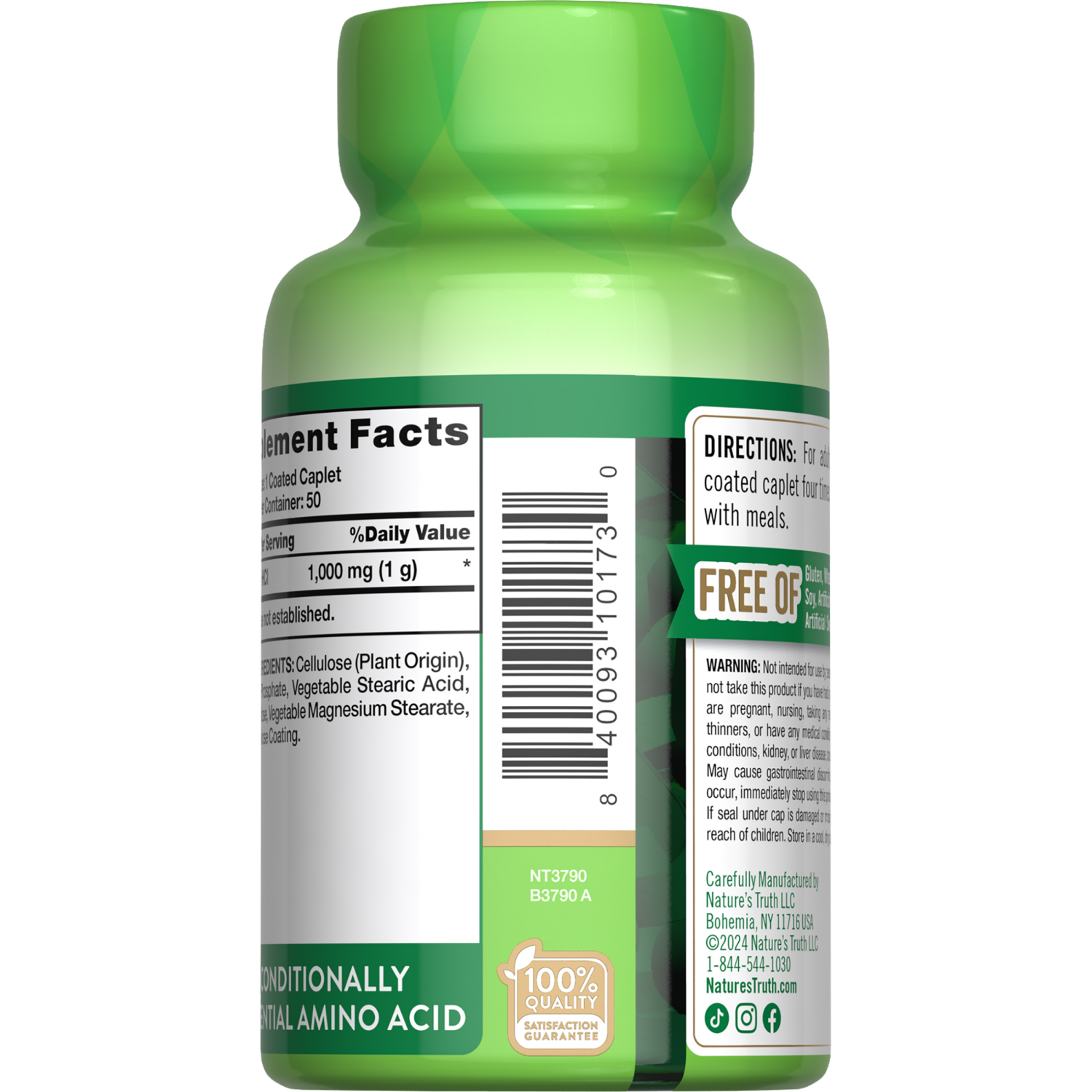 slide 2 of 3, Nature's Truth L-Arginine 1,000 mg, 50 ct