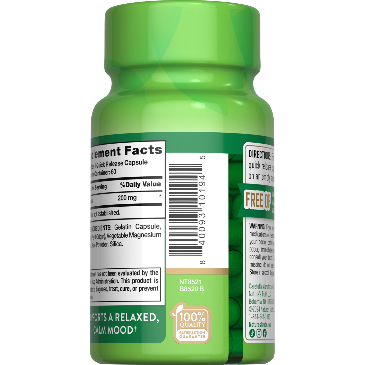 slide 2 of 3, Nature's Truth L-Theanine 200 mg, 60 ct