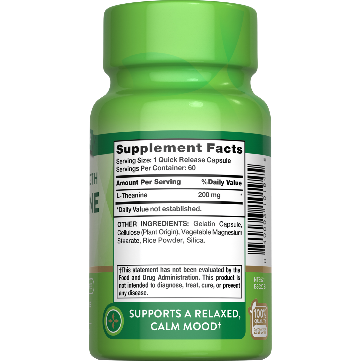 slide 3 of 3, Nature's Truth L-Theanine 200 mg, 60 ct