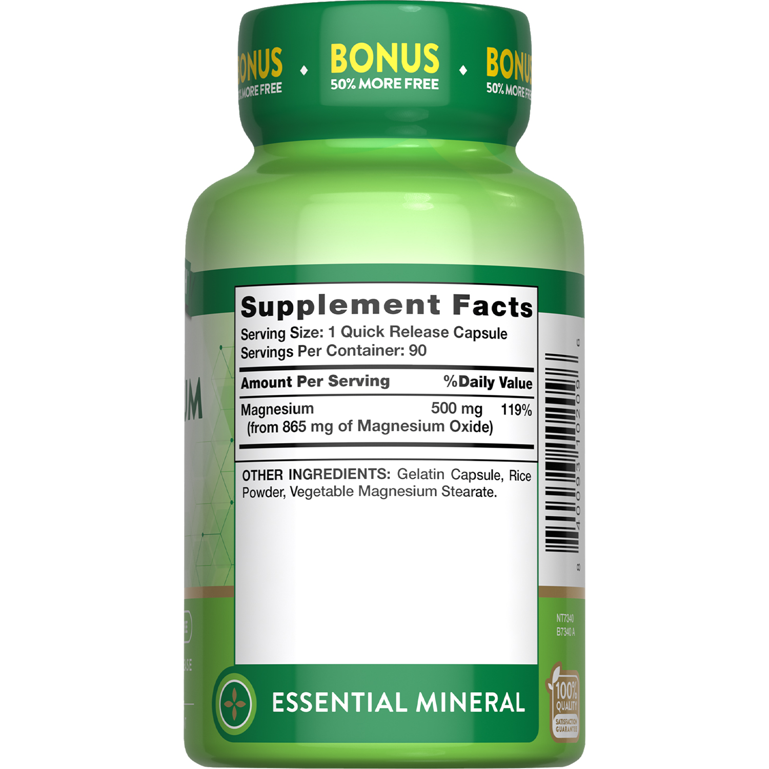 slide 3 of 3, Nature's Truth Natures Truth Magnsm Oxide, 500 mg