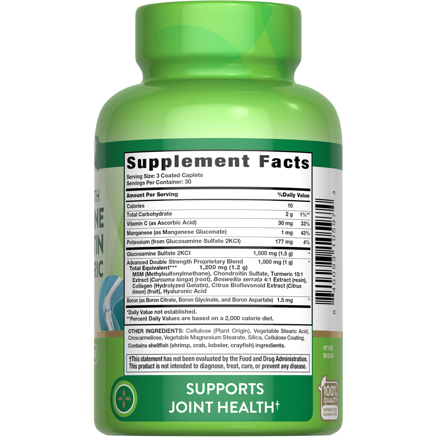 slide 4 of 4, Nature's Truth Double Strength Glucosamine Chondroitin MSM & Turmeric Complex - 90 Count, 90 ct