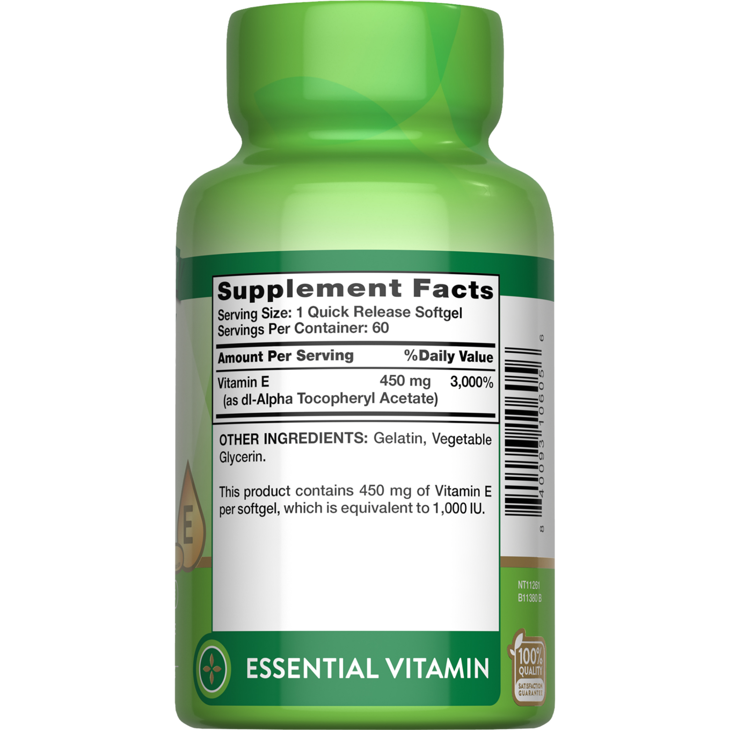 slide 3 of 3, Nature's Truth High Potency Vitamin E 450 mg (1,000 IU), 60 ct
