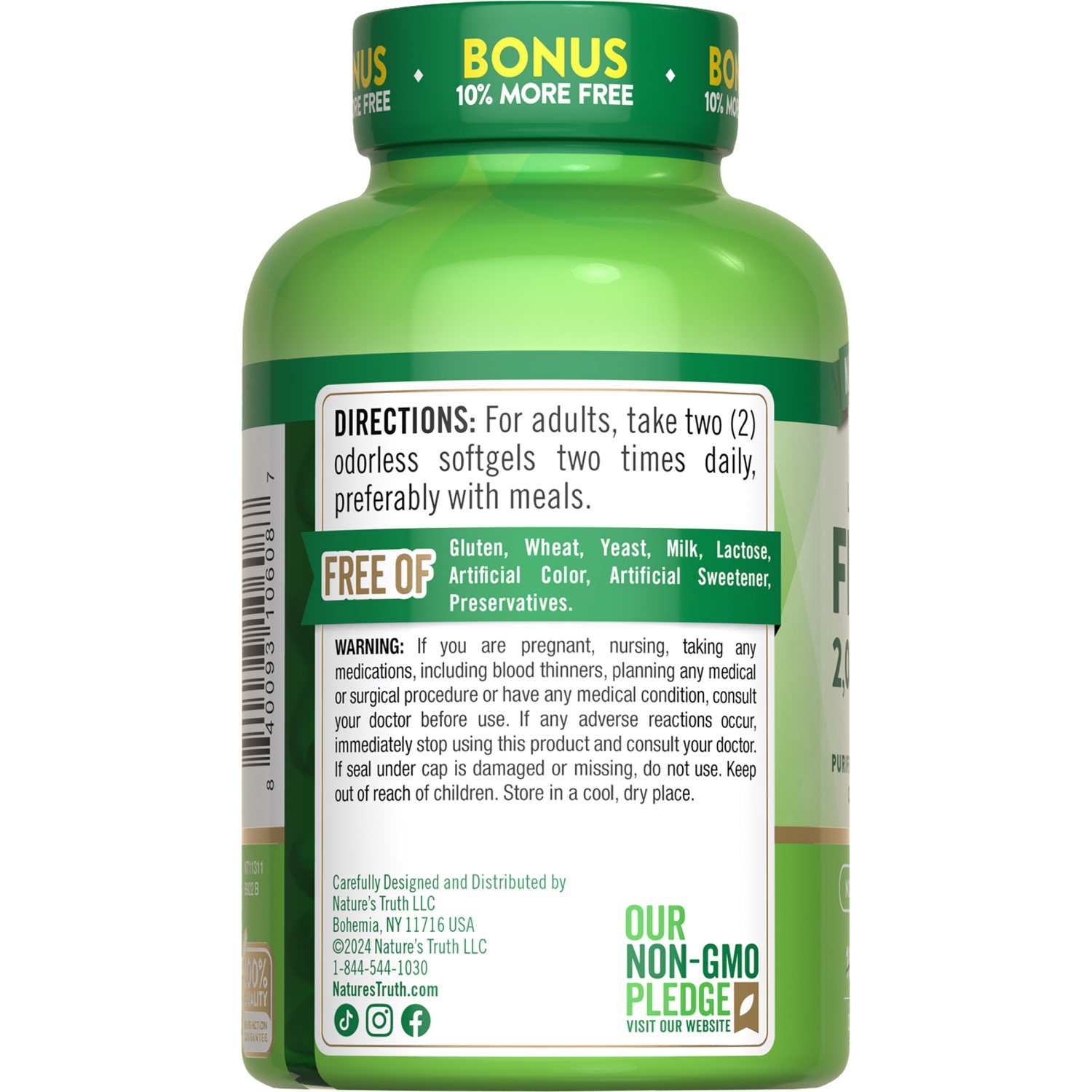 slide 3 of 4, Nature's Truth Odorless Fish Oil 2,000 mg, 110 ct