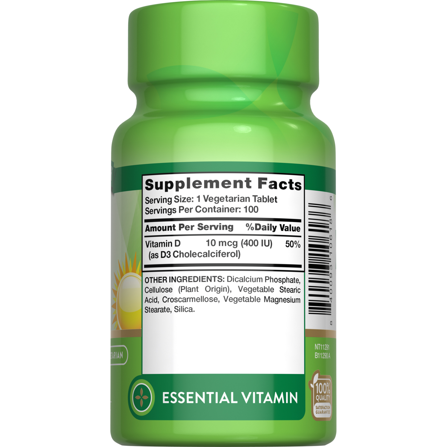 slide 4 of 4, Nature's Truth Vitamin D3 Tab 400Iu, 100 ct