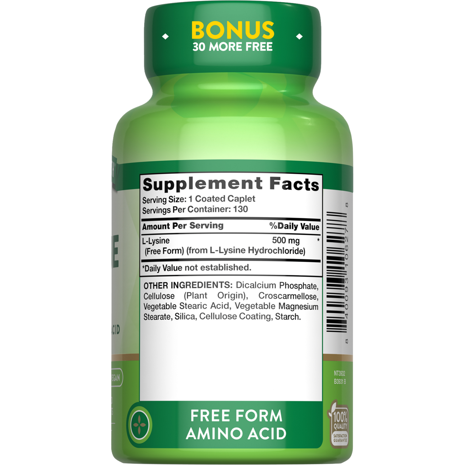 slide 4 of 4, Nature's Truth L-Lysine 500 mg, 130 ct