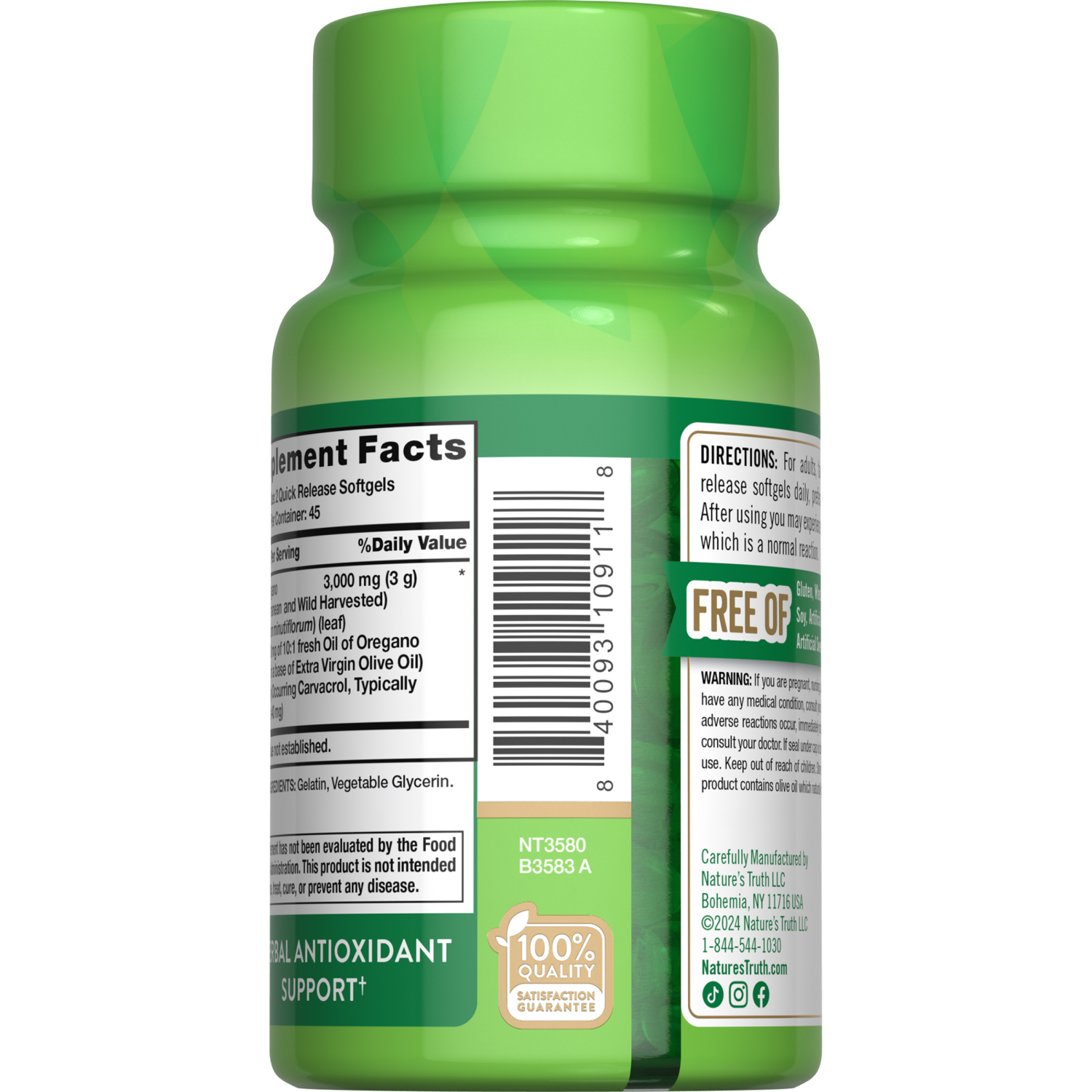 slide 3 of 4, Nature's Truth Natures Truth Oil Of Oregano 1500Mg, 90 ct