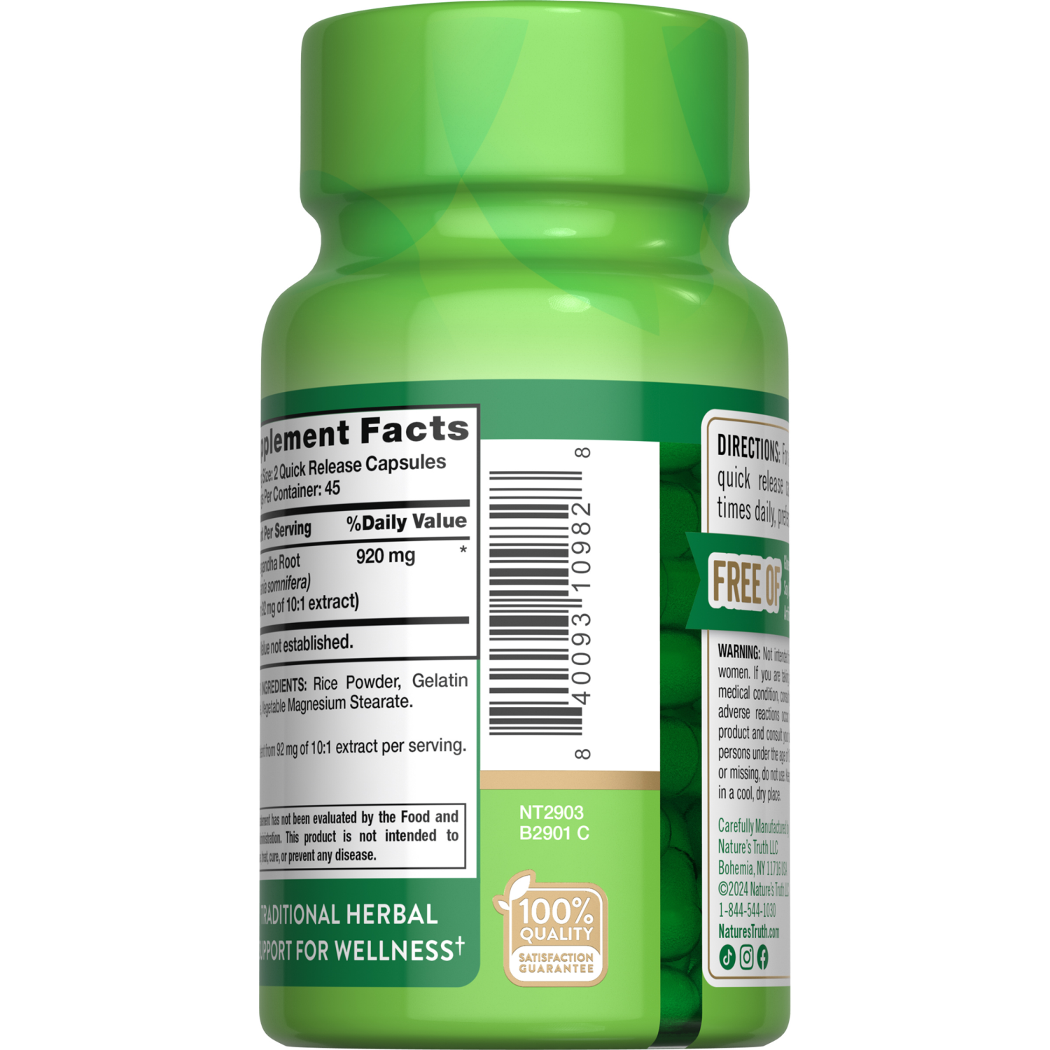 slide 3 of 4, Nature's Truth Ashwagandha Root Quick Release Caspules, 90 ct