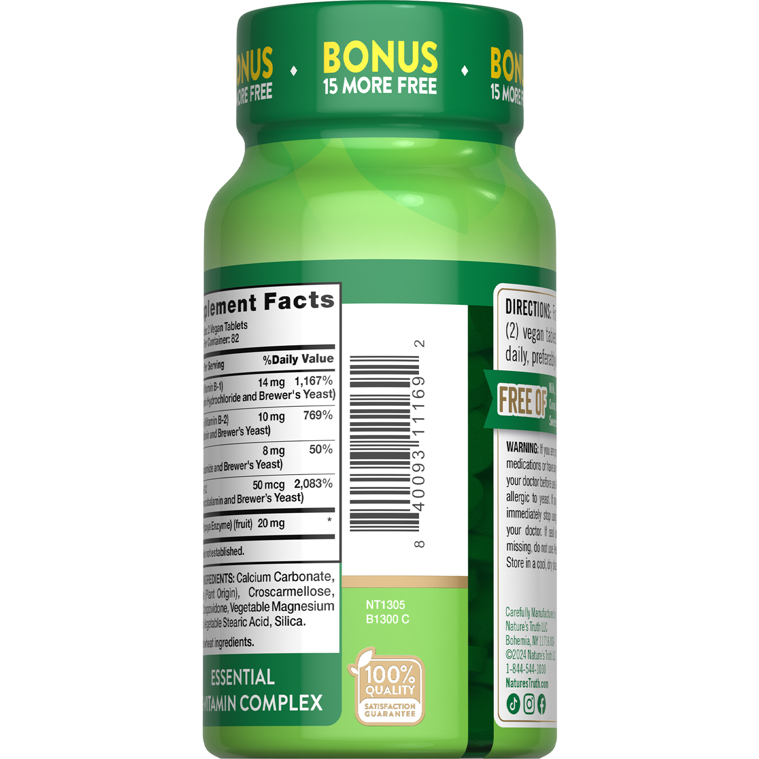 slide 3 of 4, NATURES TRUTH Nature's Truth B-Complex Value Size, 150 + 15 ct, 15 ct