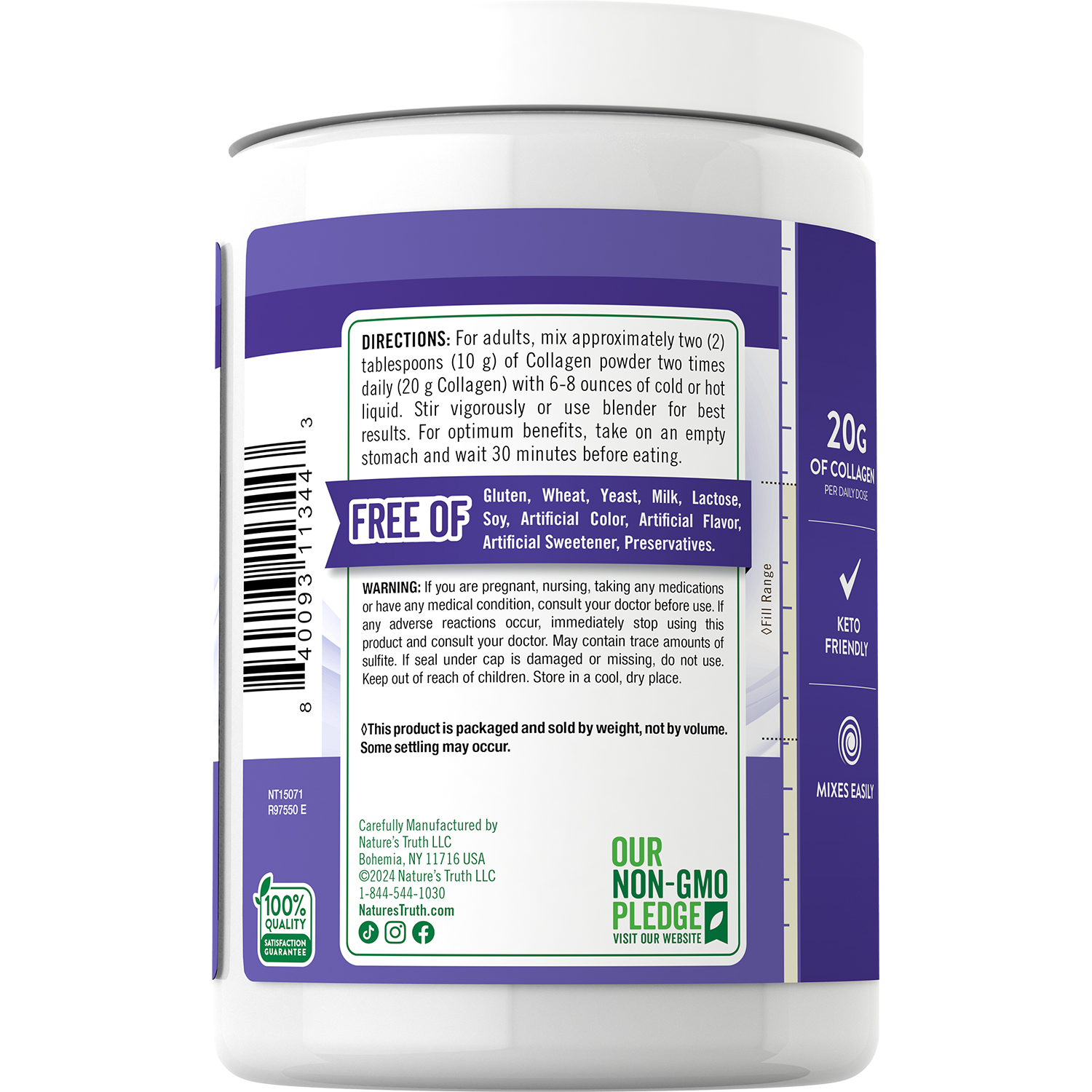 slide 2 of 4, Nature's Truth Multi Collagen Protein Complex 9oz Powder, 9 oz
