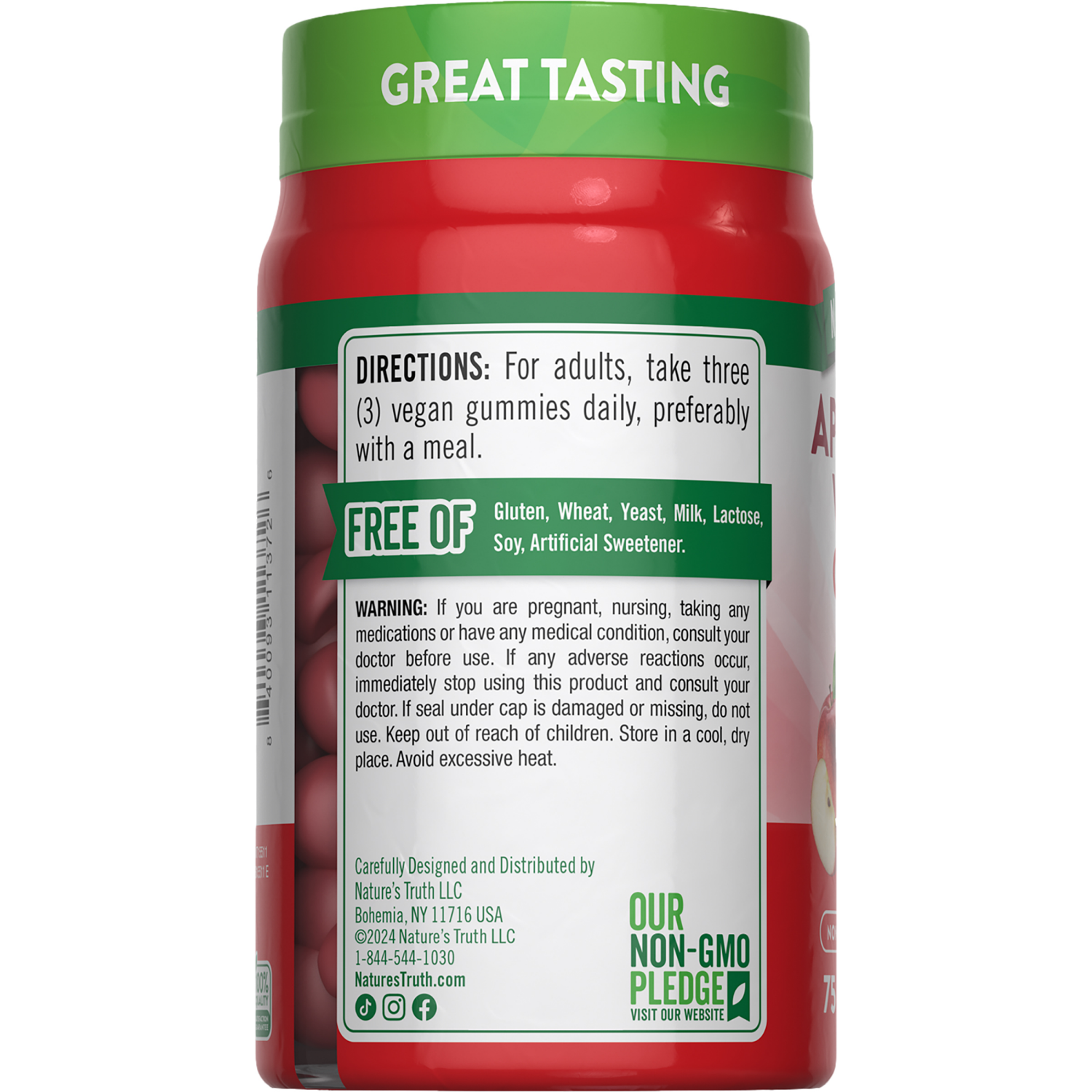 slide 3 of 4, Nature's Truth Apple Cider Vinegar 600 mg Gummies, 75 ct