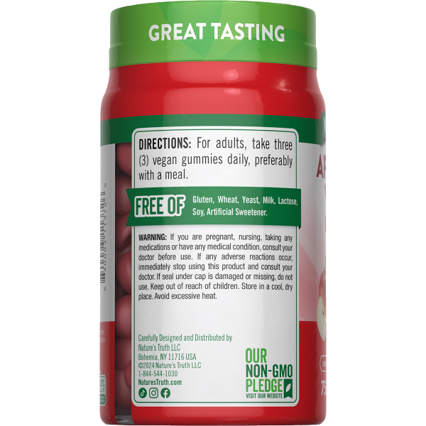 slide 4 of 13, Nature's Truth Apple Cider Vinegar 600 mg Gummies, 75 ct
