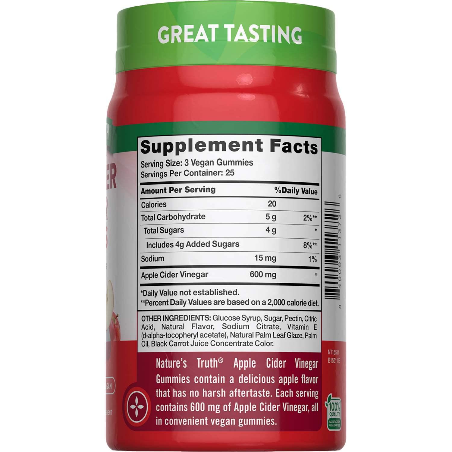 slide 4 of 4, Nature's Truth Apple Cider Vinegar 600 mg Gummies, 75 ct