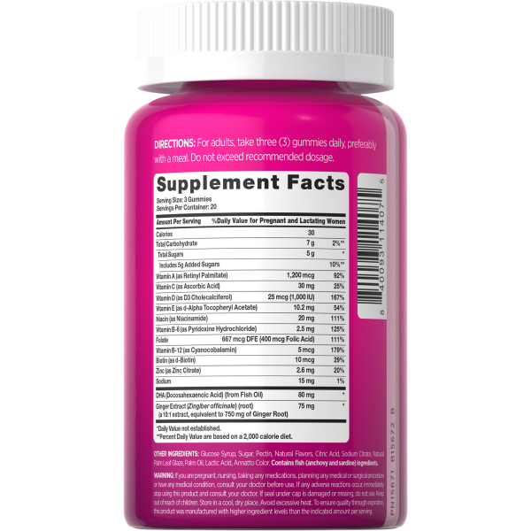 slide 4 of 13, Pink complete Prenatal w/ DHA 80mg 60 Gummies, 60 ct