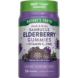 Nature's Truth Just 4 Kidz Black Elderberry plus Vitamin C, Zinc Gummies