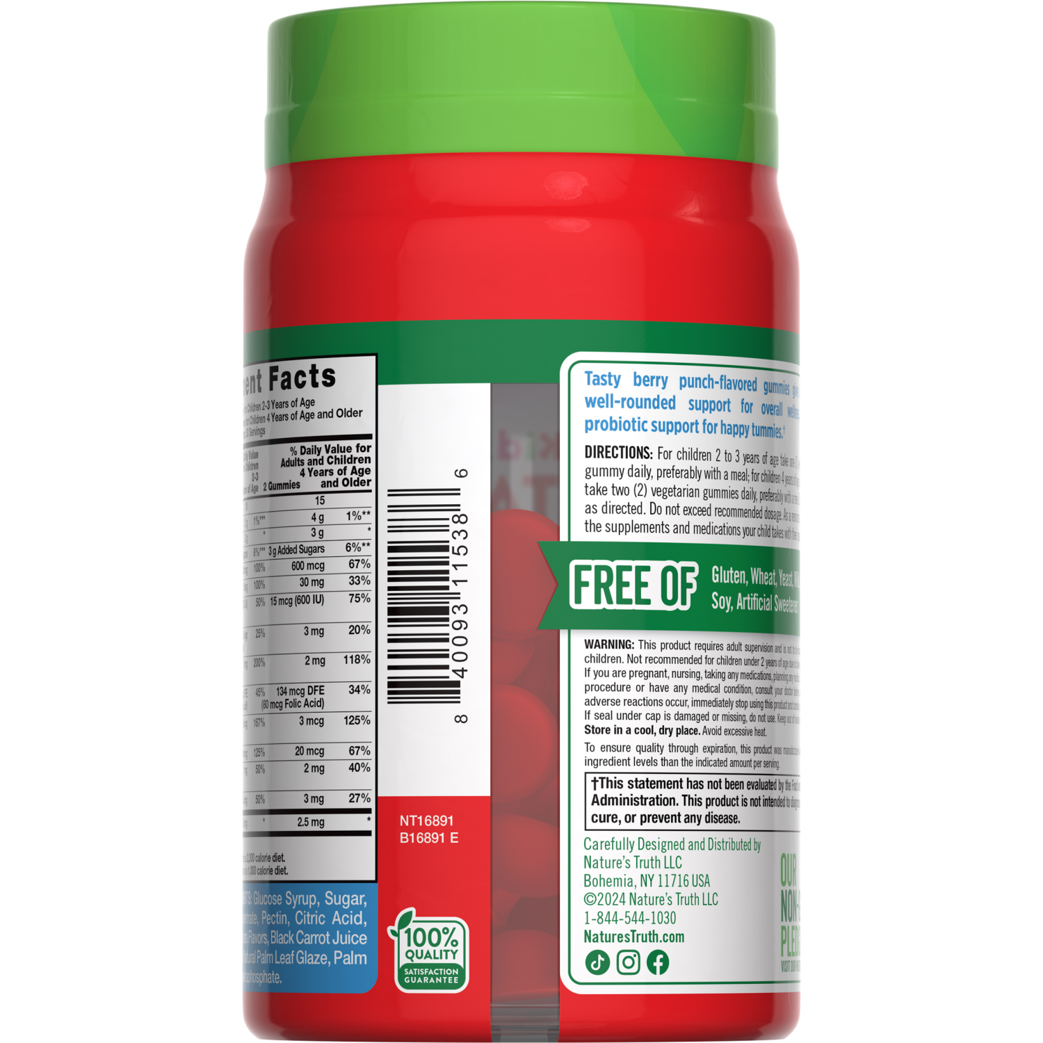 slide 2 of 3, Nature's Truth Just 4 Kidz Multivitamin + Probiotic Gummies, 60 ct