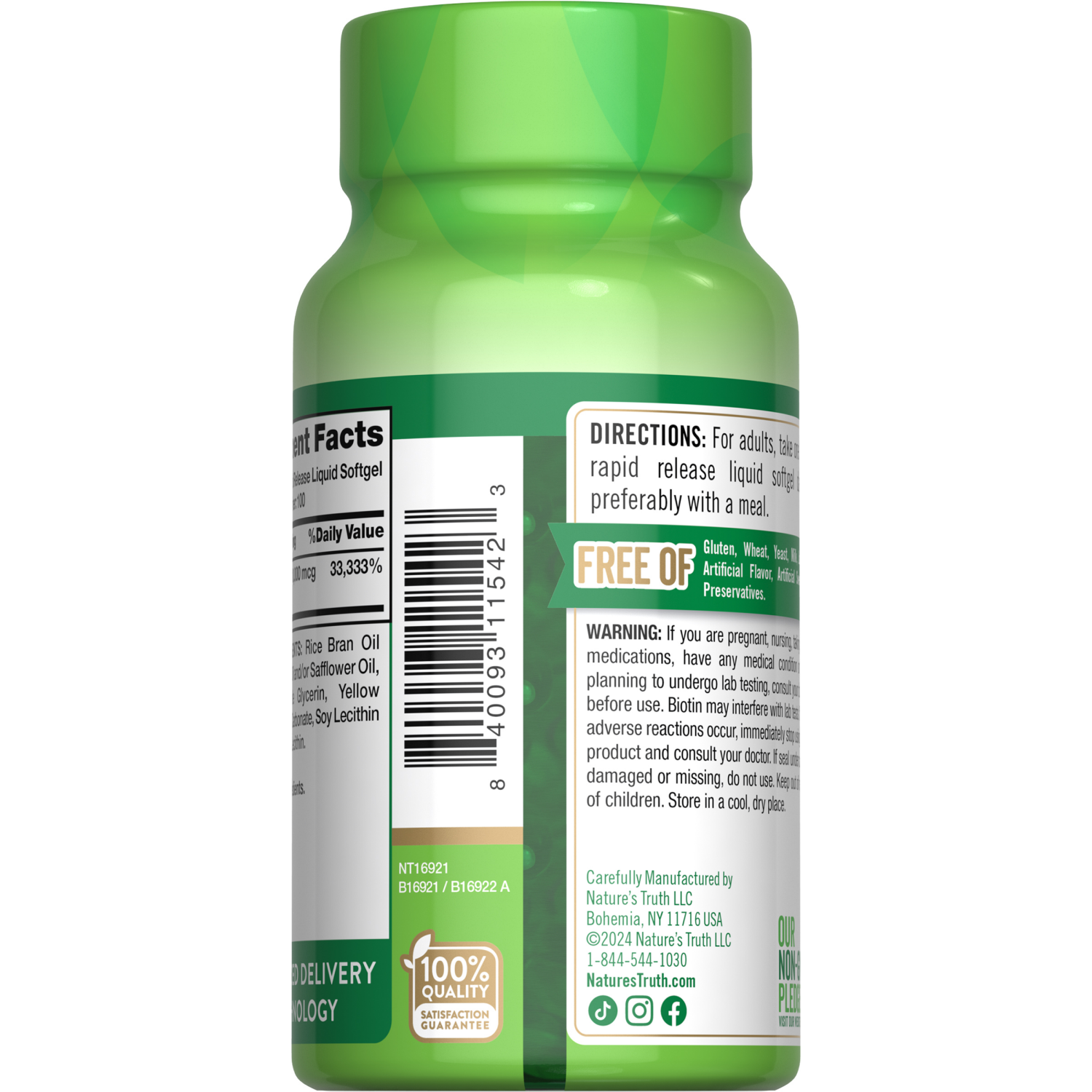 slide 2 of 4, Nature's Truth Rapid Release Biotin 10,000 mcg Softgels, 100 ct