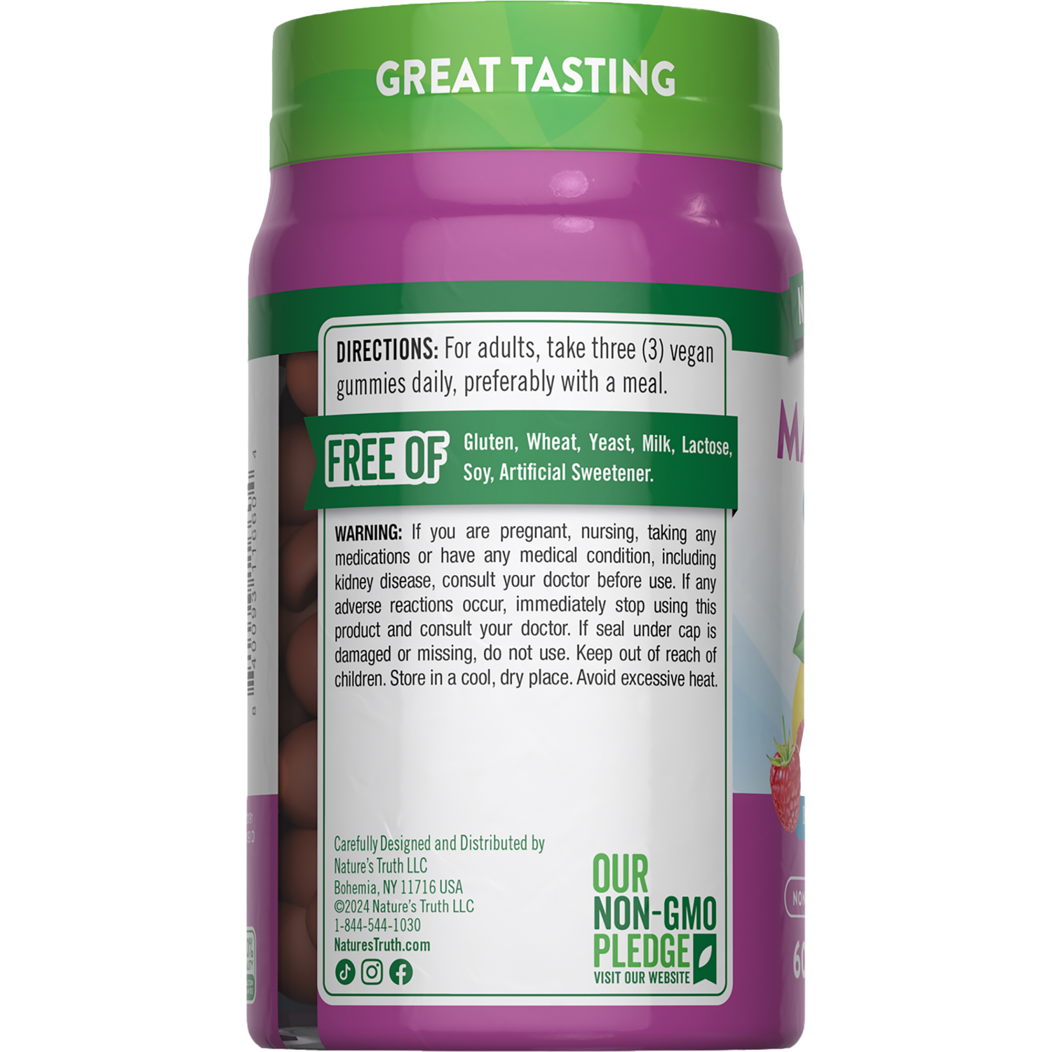 slide 3 of 4, Nature's Truth 200 mg Delicious Lemon Raspberry Flavor Magnesium 60 Gummies, 60 ct