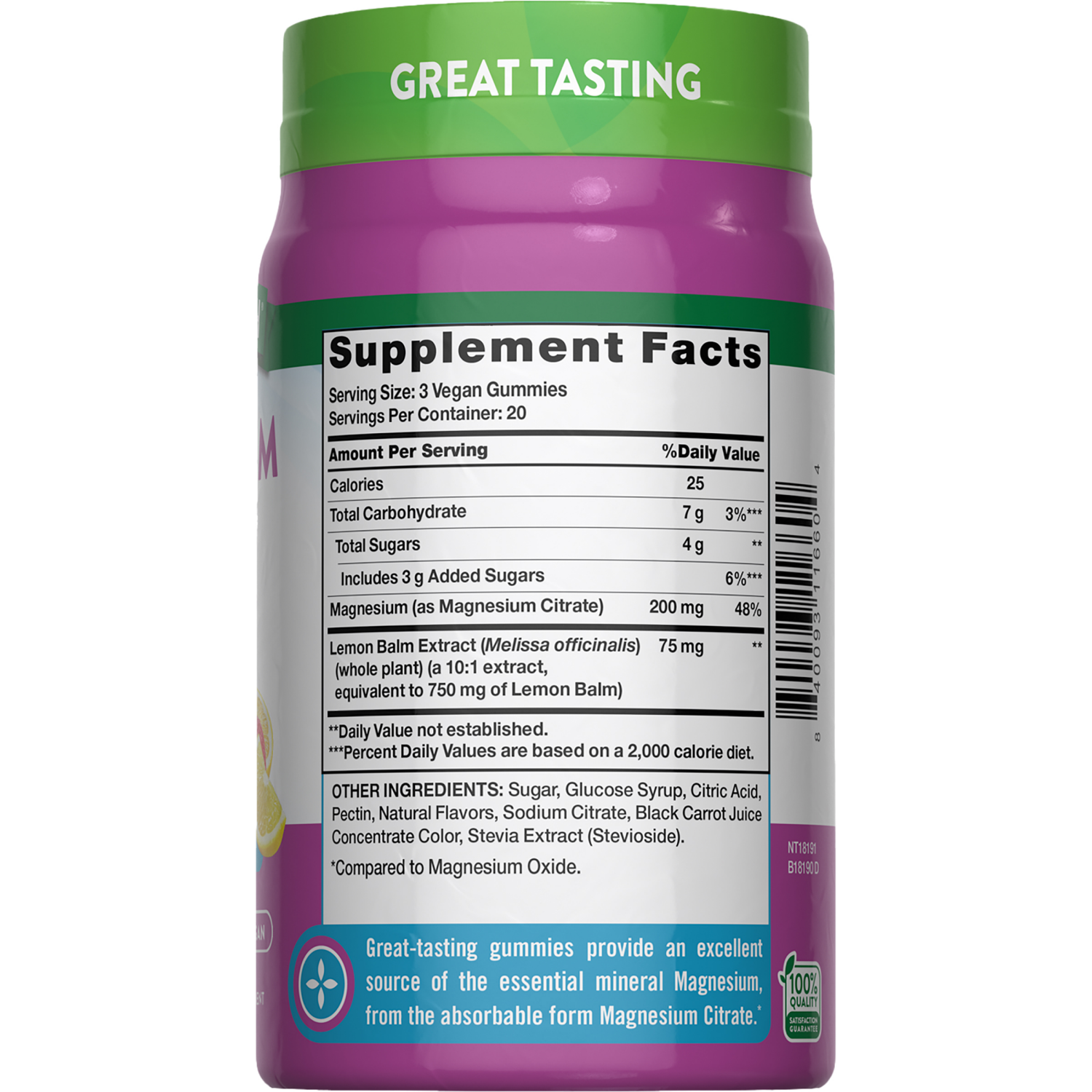 slide 4 of 4, Nature's Truth 200 mg Delicious Lemon Raspberry Flavor Magnesium 60 Gummies, 60 ct