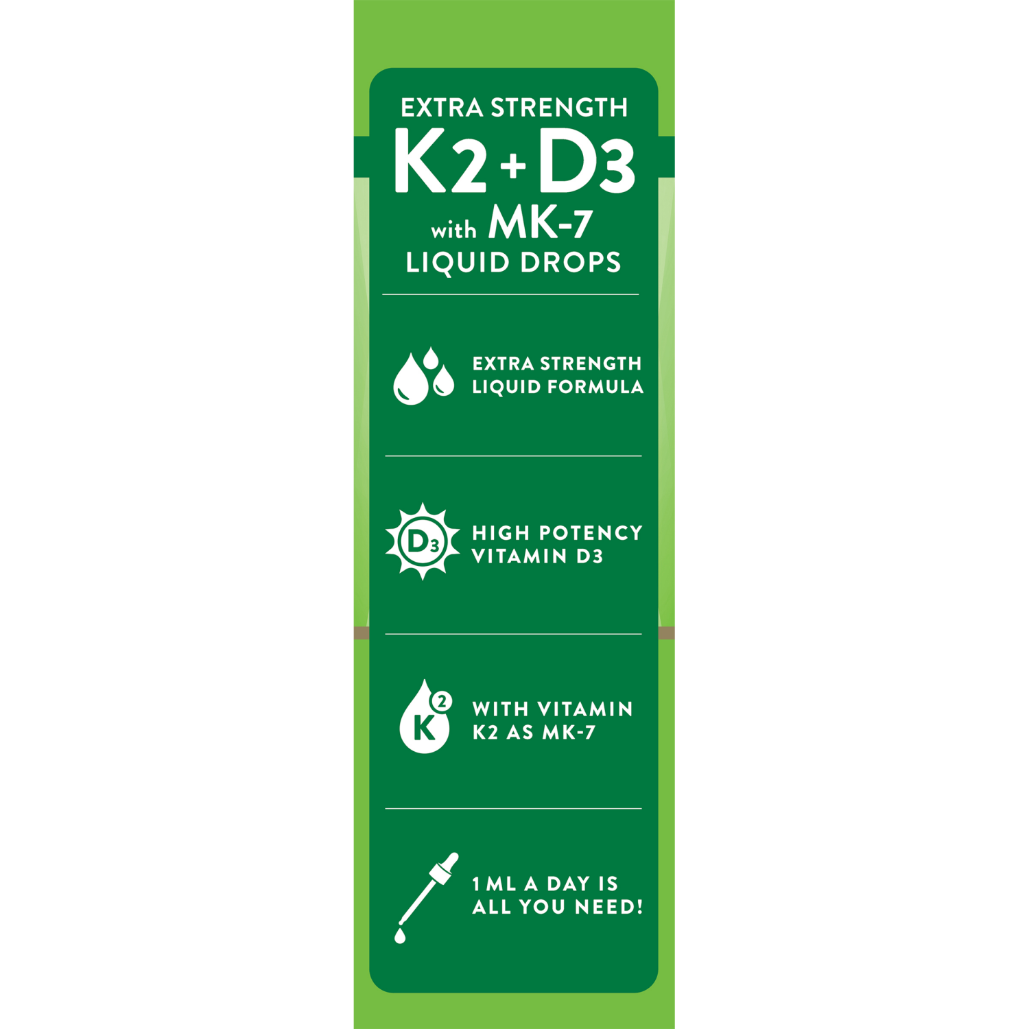 slide 2 of 4, Nature's Truth Liquid Drops Extra Strength Vitamins D3 + K2 with MK-7 2 fl oz, 2 fl oz