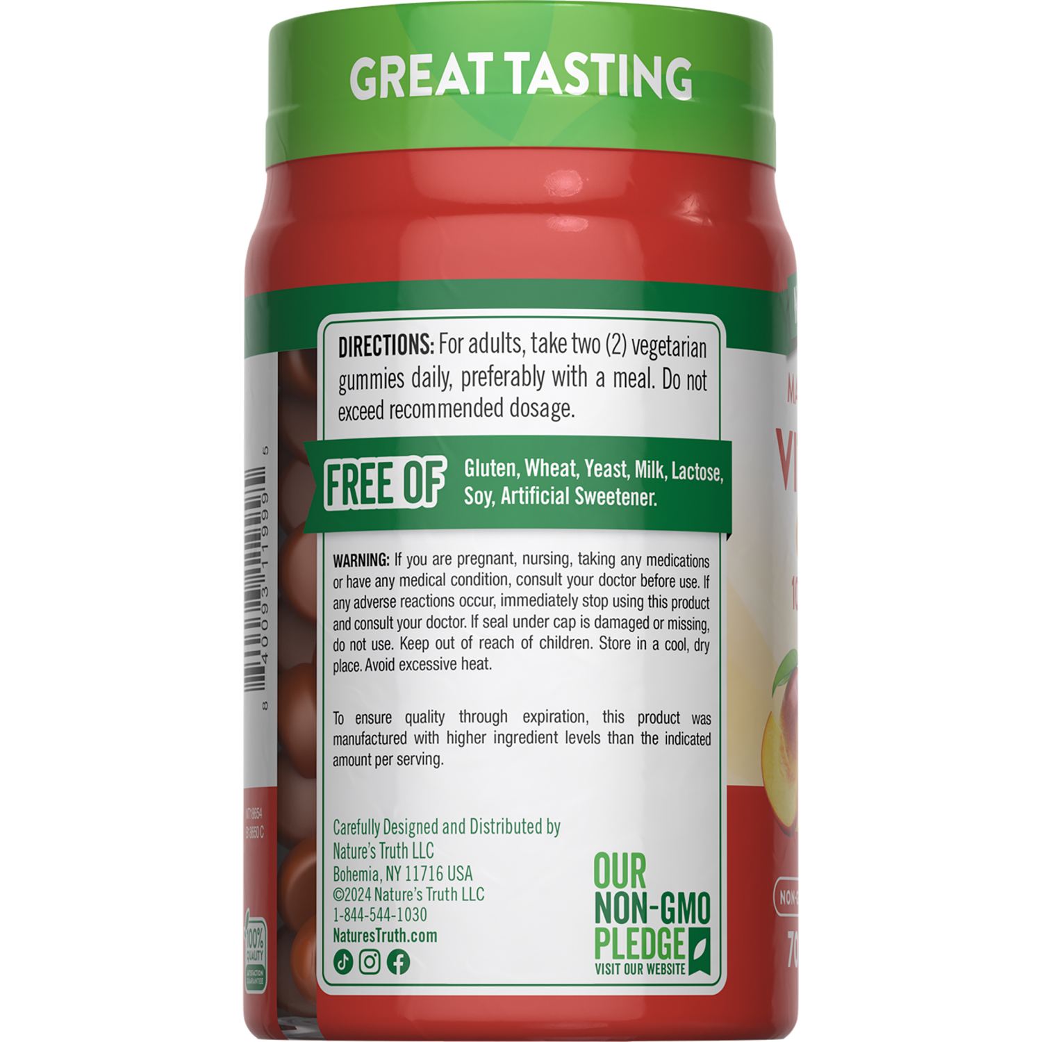 slide 2 of 4, Nature's Truth 250 mcg Maximum Strength Natural Peach Mango Flavor Vitamin D3 70 Gummies, 70 ct