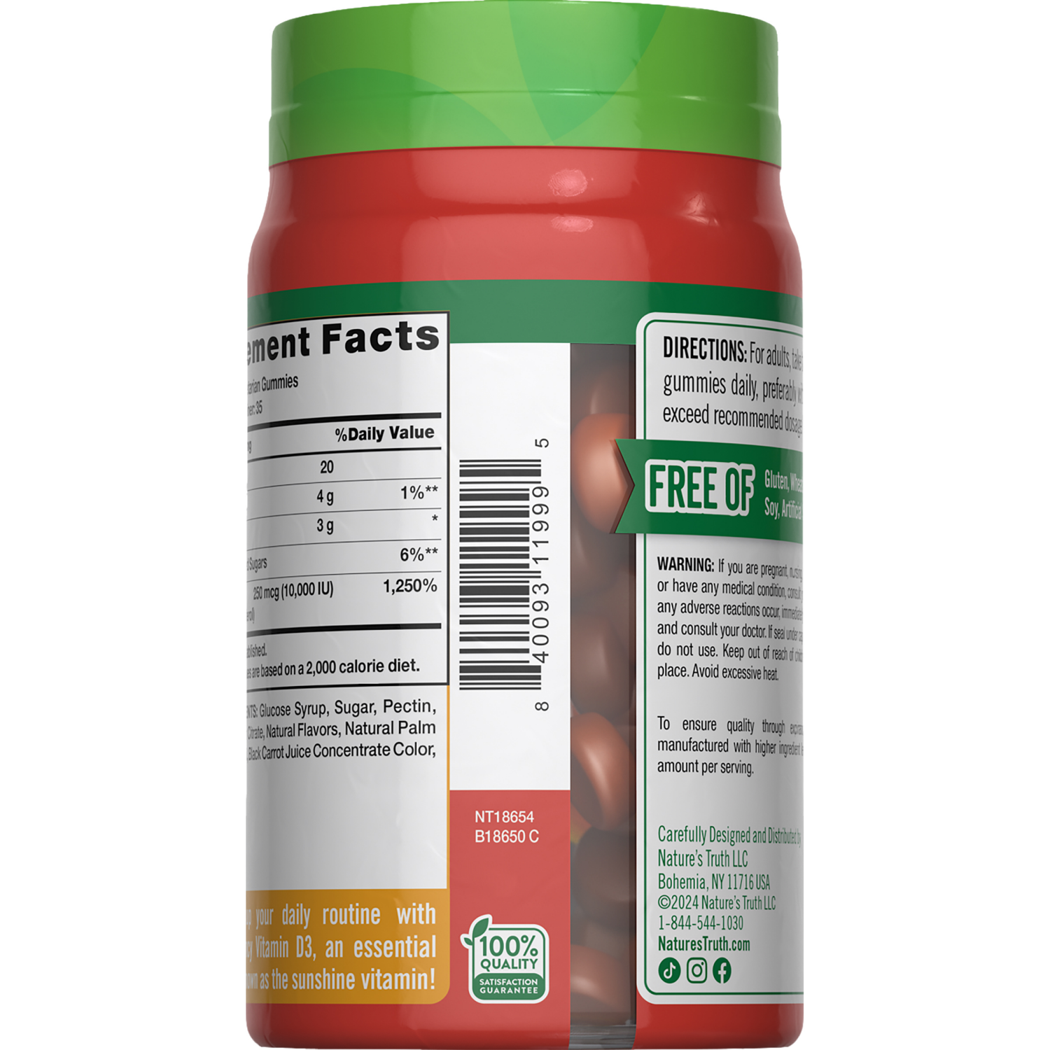 slide 3 of 4, Nature's Truth 250 mcg Maximum Strength Natural Peach Mango Flavor Vitamin D3 70 Gummies, 70 ct