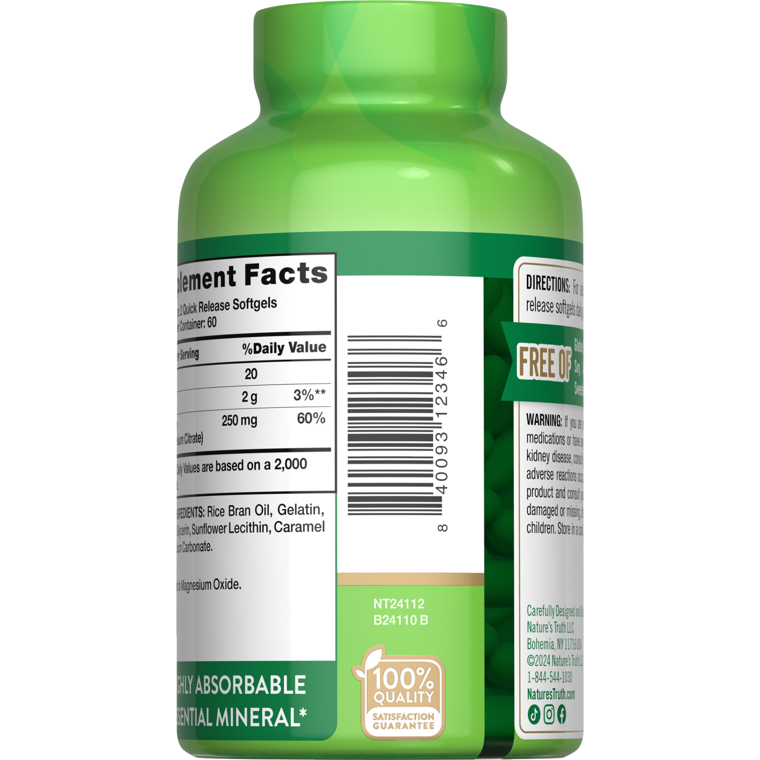 slide 2 of 3, Nature's Truth Magnesium Citrate 250 Mg Dietary Supplement, 120 ct