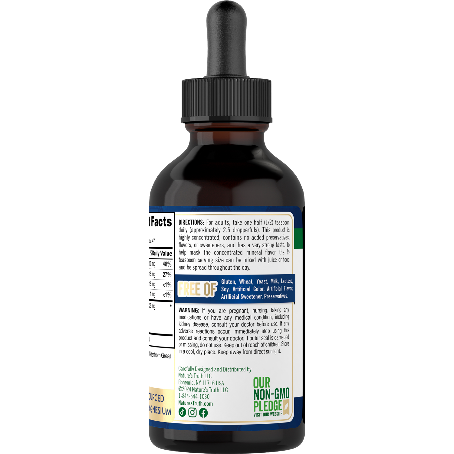 slide 2 of 3, Nature's Truth Magnesium Liquid with Trace Minerals, 4 fl oz