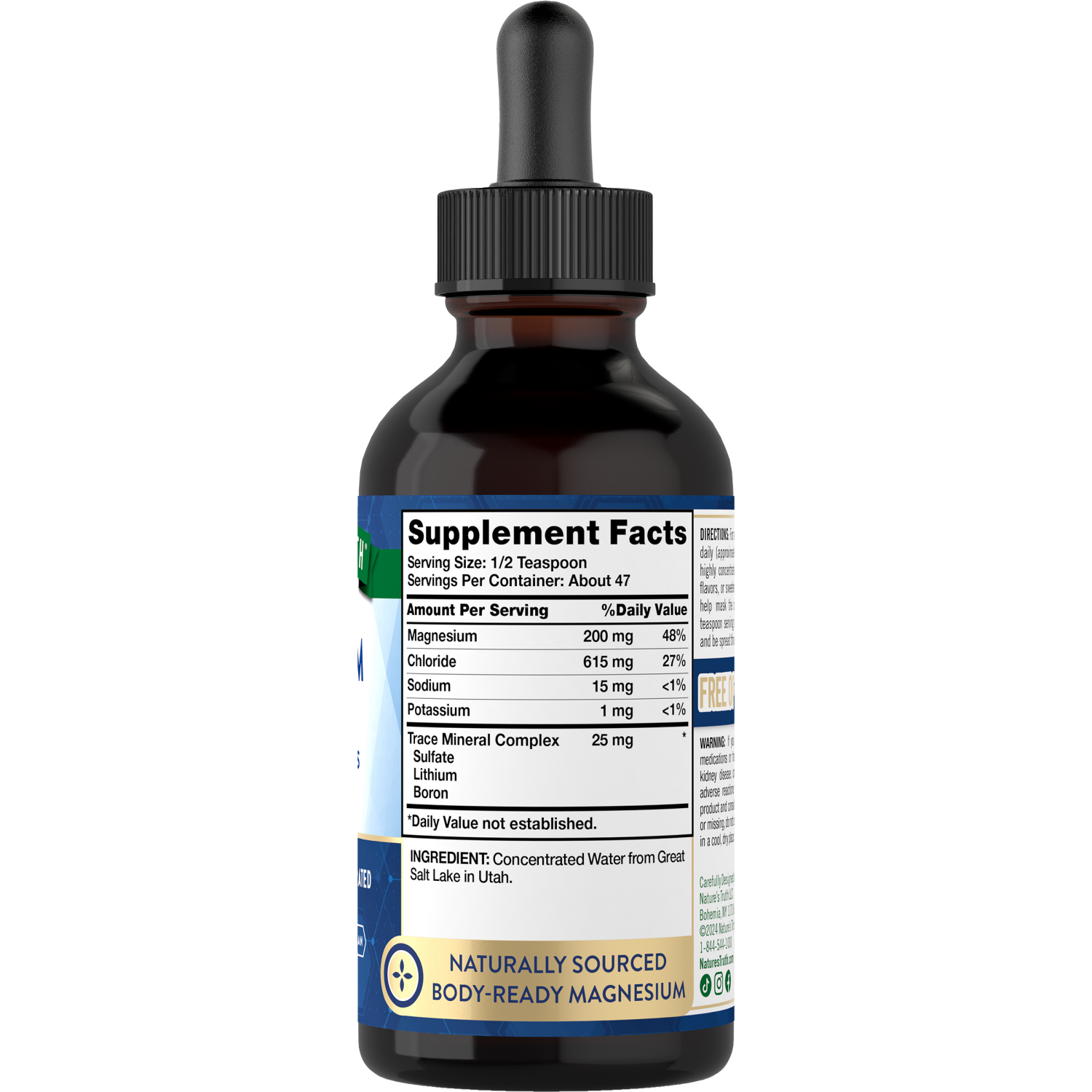 slide 3 of 3, Nature's Truth Magnesium Liquid with Trace Minerals, 4 fl oz