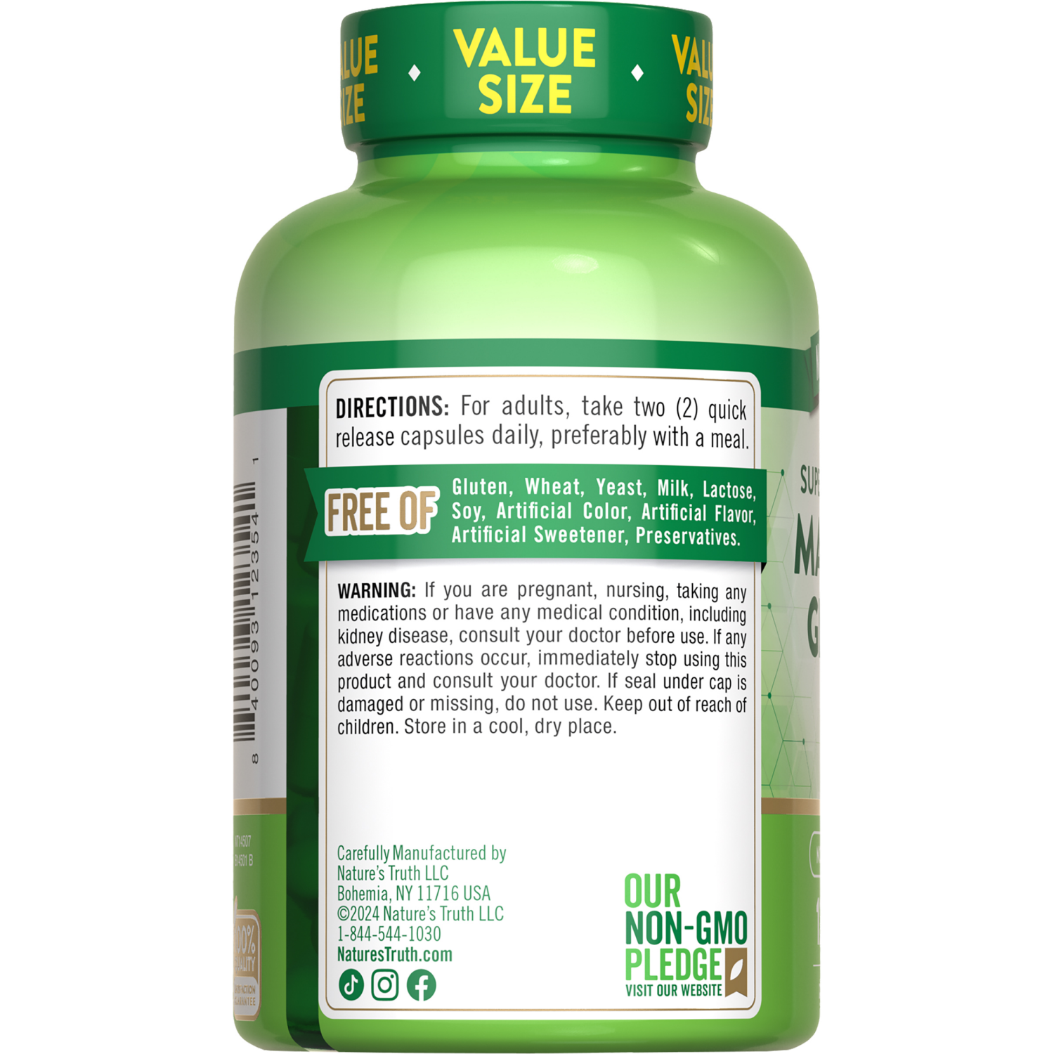 slide 2 of 3, Nature's Truth Magnesium Glycinate Capsules Value Size, 120 ct