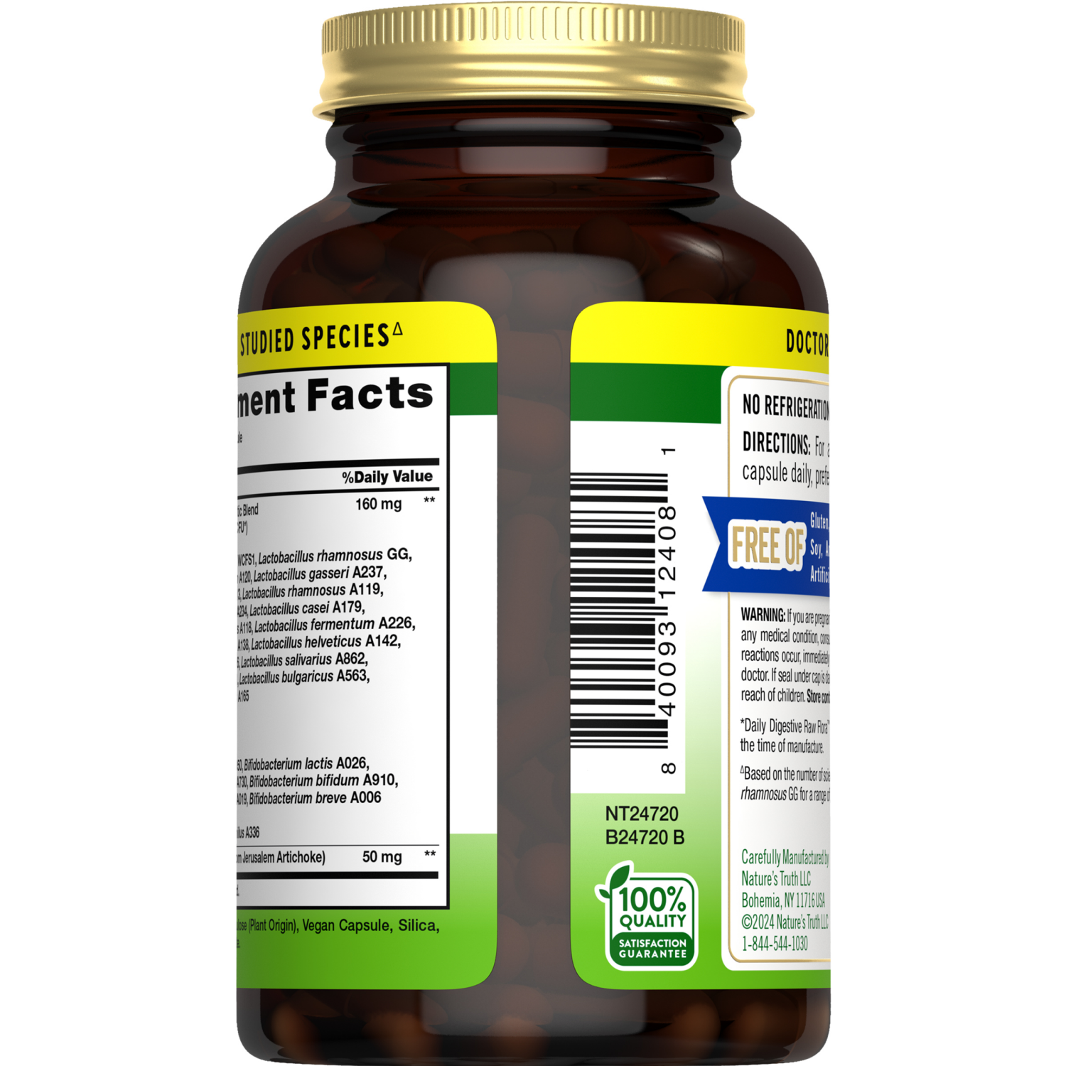 slide 2 of 3, Nature's Truth Raw Flora 50 Billion DAILY DIGSTIVE Probiotic, 33 ct