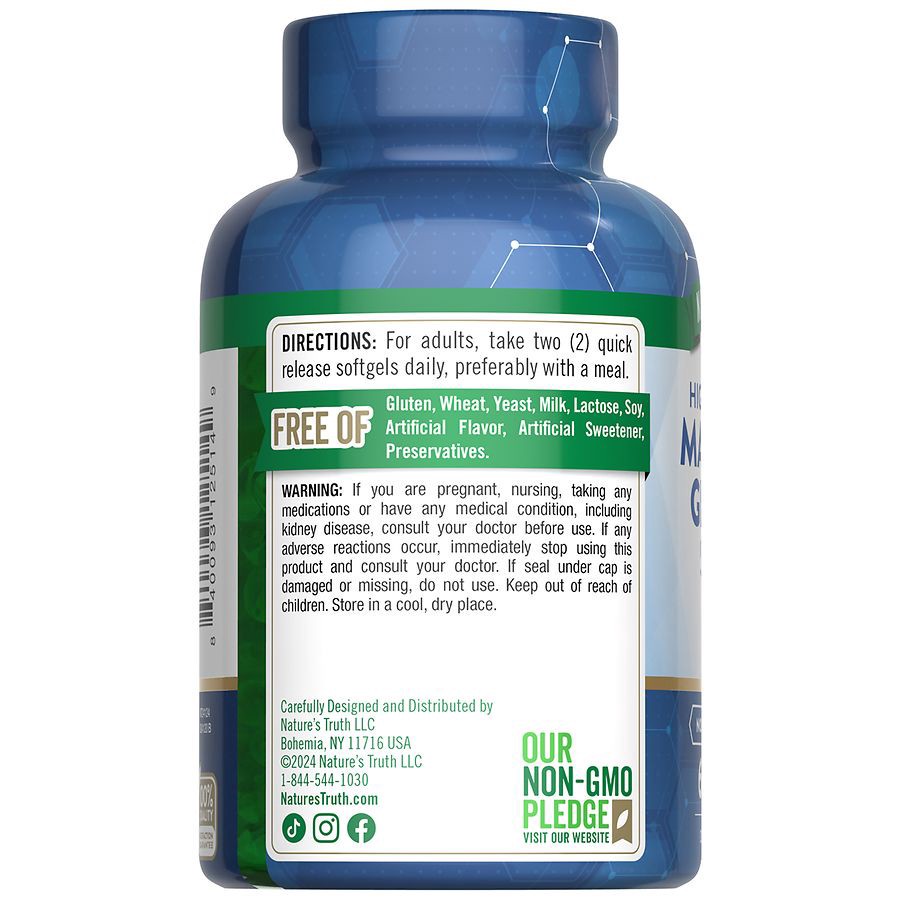 slide 2 of 5, Nature's Truth Magnesium Glycinate Softgels, 60 ct