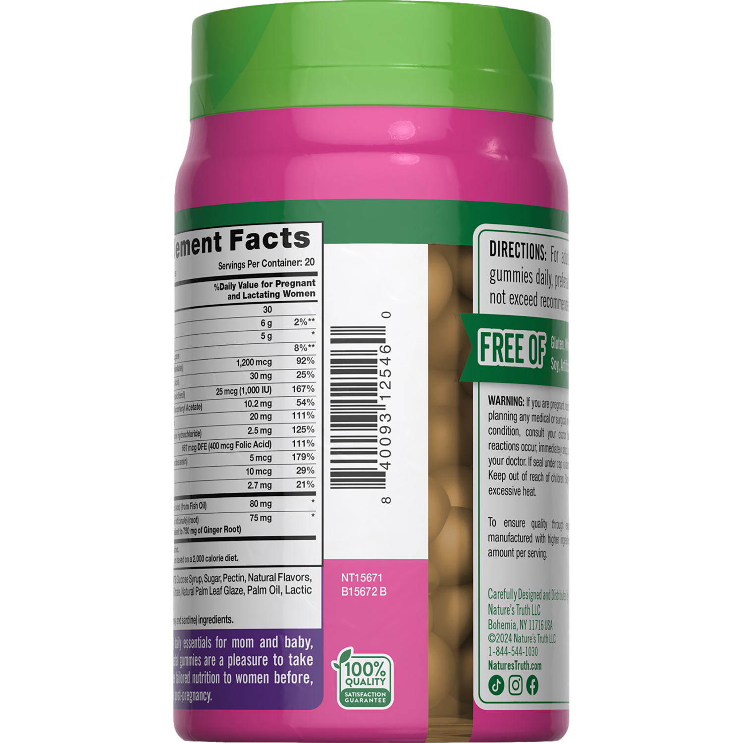 slide 2 of 4, Nature's Truth Delicious Fruit Flavor Prenatal Multi + DHA, Folic Acid 60 Gummies, 60 ct